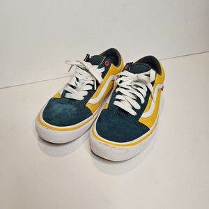 Green and Yellow Men's Vans Era Classic Great Condition Size 8